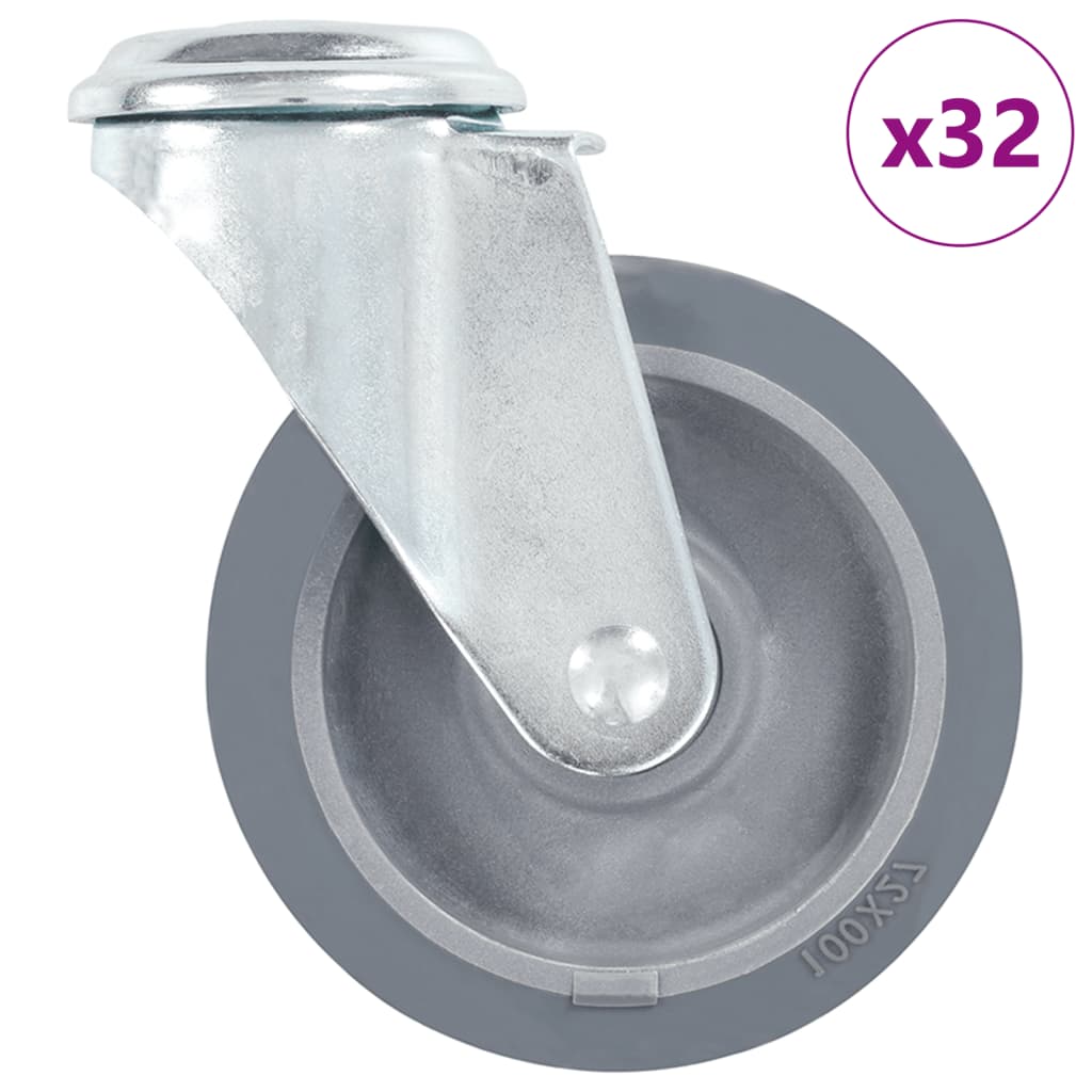 vidaXL 32 Swivel Castor Wheels with Bolt Hole 100 mm
