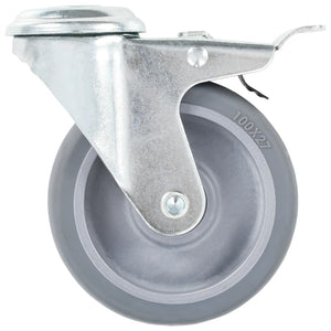 vidaXL 24 Pcs. Swivel Casters with Top Plate Hole 100 mm
