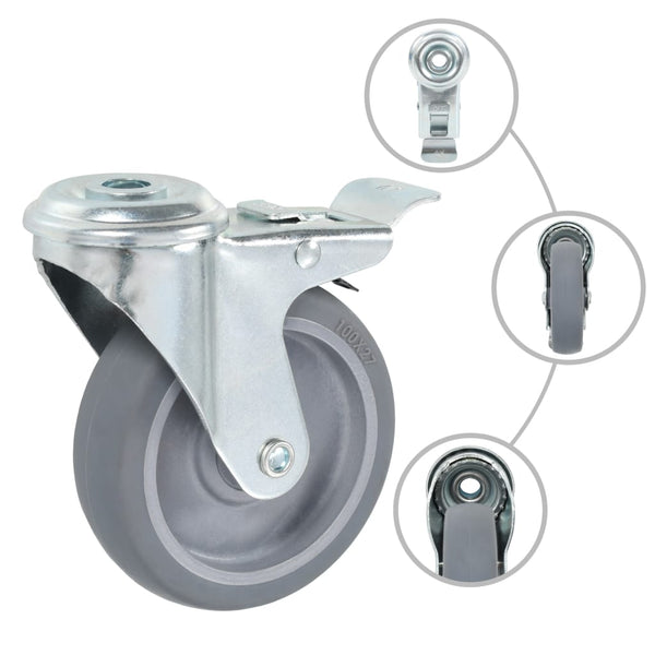 vidaXL 32 pcs Swivel Casters with Top Plate 100 mm