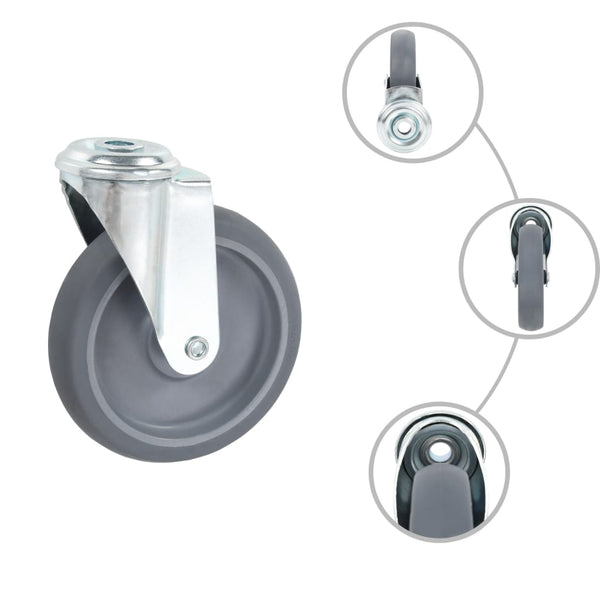 vidaXL 24 Pcs. Swivel Castors with Bolt Hole 125 mm