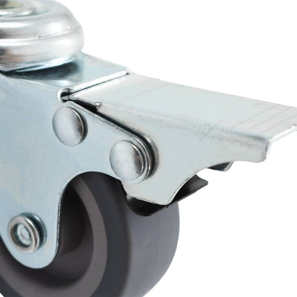 vidaXL 8 Pcs. Swivel Casters with Top Plate Hole 50 mm