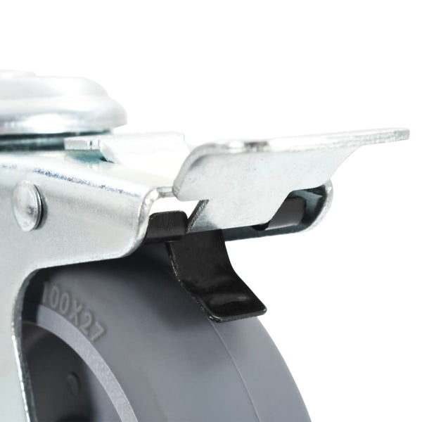 vidaXL 12 pcs. Swivel Casters with Top Plate Hole 100 mm