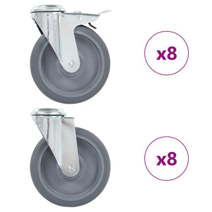 vidaXL 16 Swivel Casters with Top Plate 125 mm