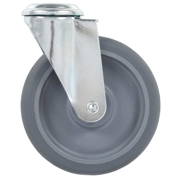 vidaXL 24 Pcs. Swivel Casters with Top Plate Hole 125 mm