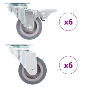 vidaXL 12 pcs. Swivel Casters 50 mm