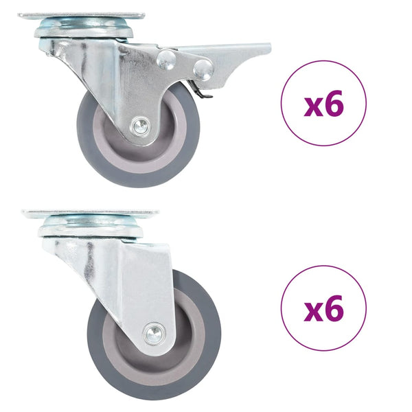 vidaXL 12 pcs. Swivel Casters 50 mm