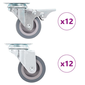 vidaXL 24 Pcs. Swivel Casters 50 mm