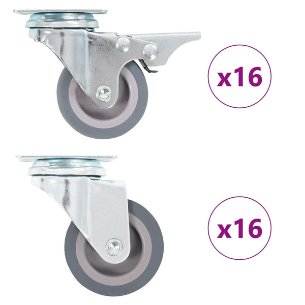 vidaXL 32 Swivel Casters 50 mm