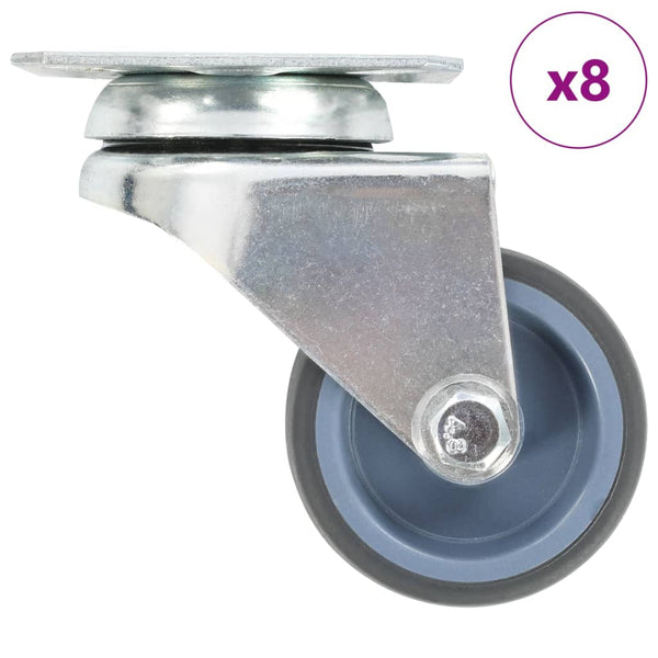 vidaXL 8 Pcs. Twin Wheel Swivel Casters 50 mm