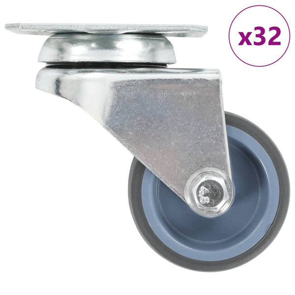 vidaXL 32 pcs. Twin Wheel Swivel Castors 50 mm