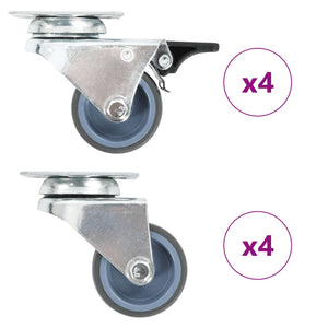 vidaXL 8 Pcs. Twin Wheel Swivel Casters 50 mm