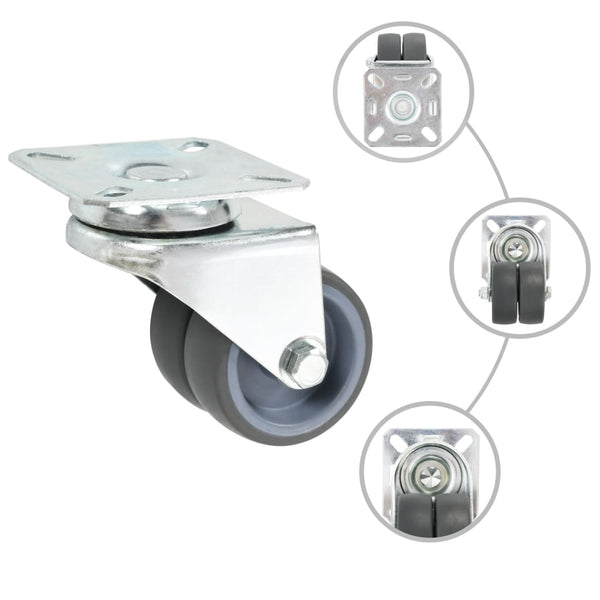 vidaXL 12 pcs. Swivel Casters with Twin Wheel 50 mm