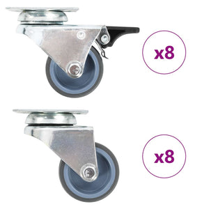vidaXL 16 pcs. Swivel Casters with Twin Wheel 50 mm