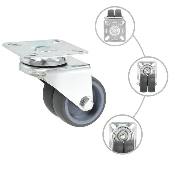 vidaXL 16 pcs. Swivel Casters with Twin Wheel 50 mm