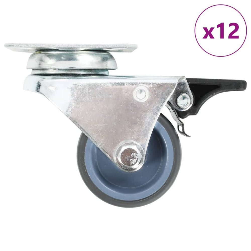 vidaXL Twin Swivel Casters 12 pcs. 50 mm