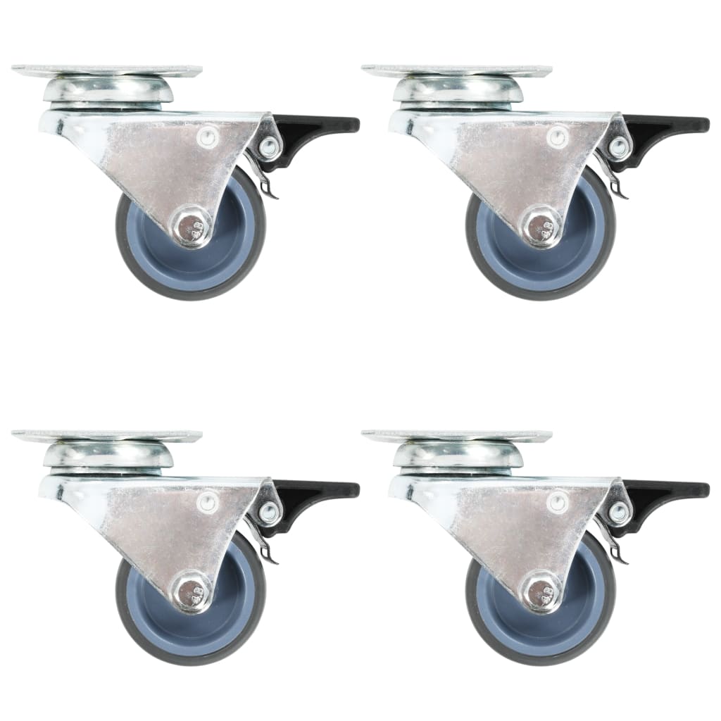 vidaXL Swivel Casters with Brakes 24 pcs 50 mm