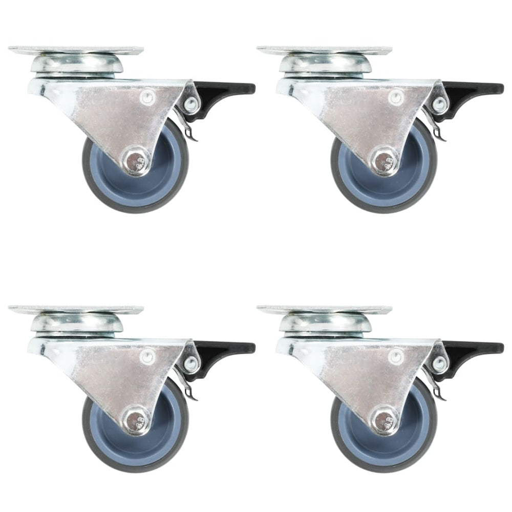 vidaXL Swivel Casters with Brakes 24 pcs 50 mm