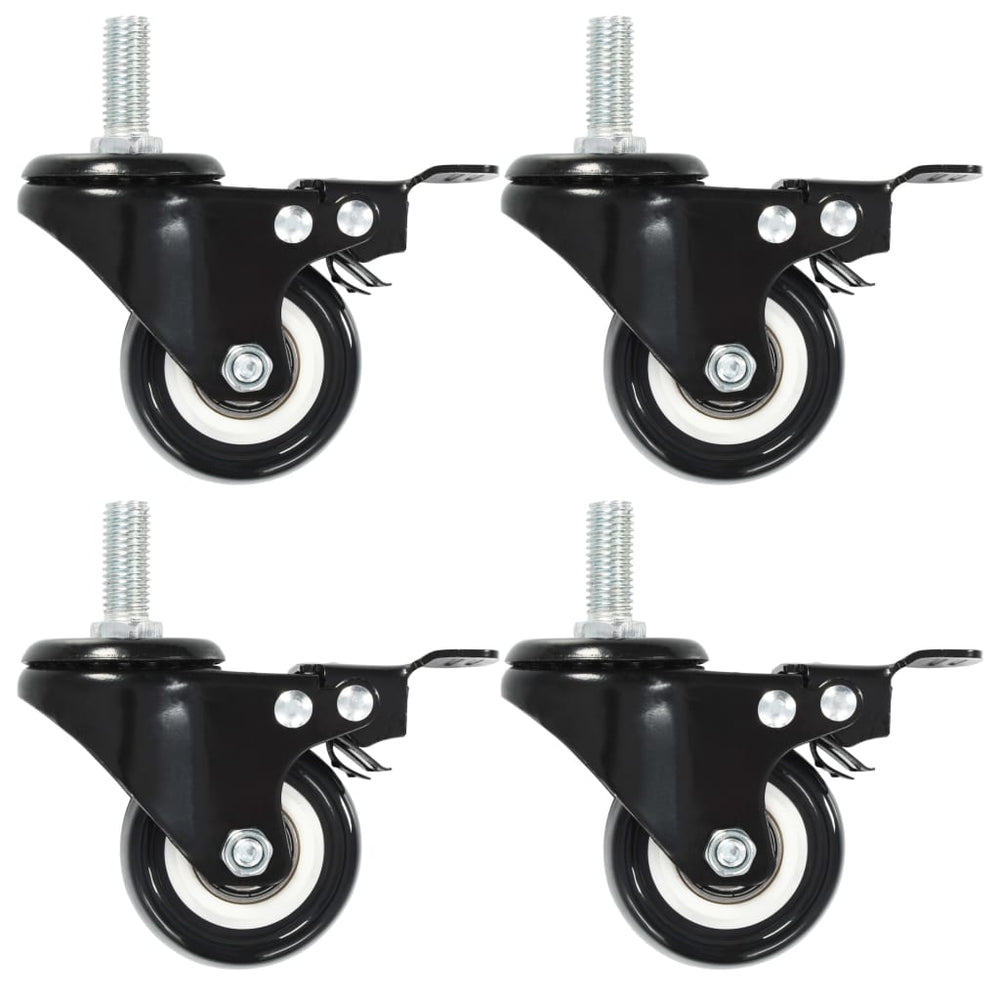 vidaXL Swivel Casters with Brakes 8 pcs. 50 mm