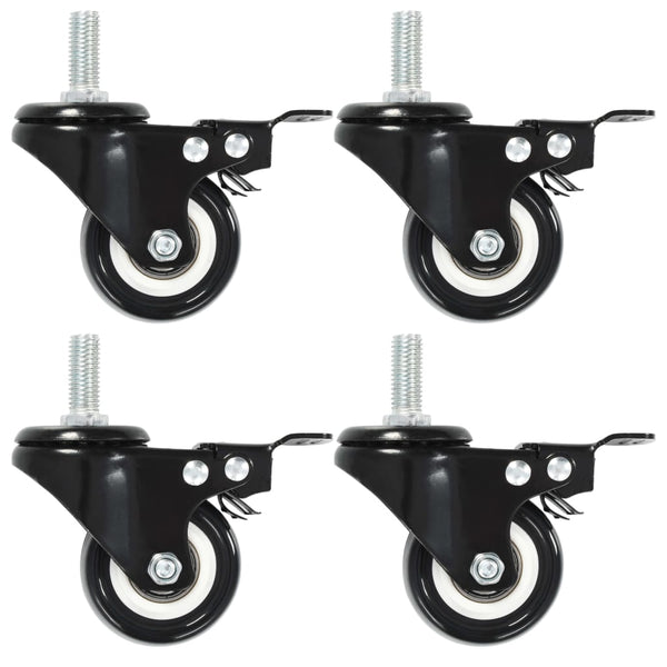 vidaXL Swivel Casters with Brakes 8 pcs. 50 mm