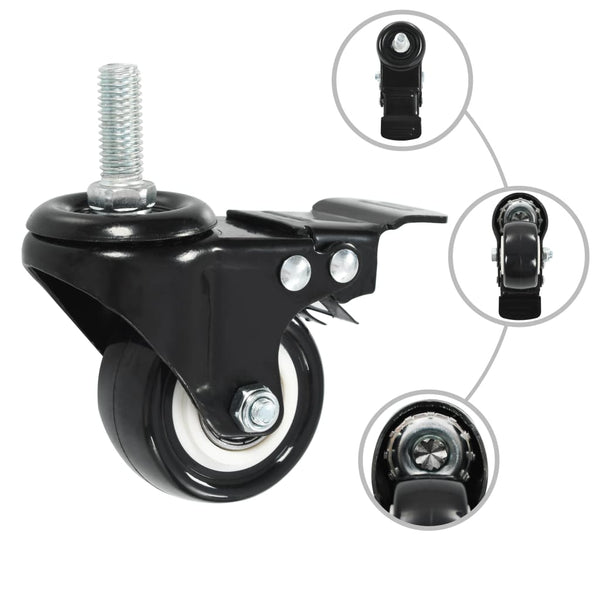 vidaXL Swivel Casters with Brakes 8 pcs. 50 mm
