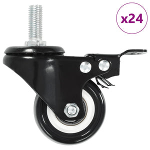 vidaXL Swivel Casters with Brakes 24 pcs 50 mm