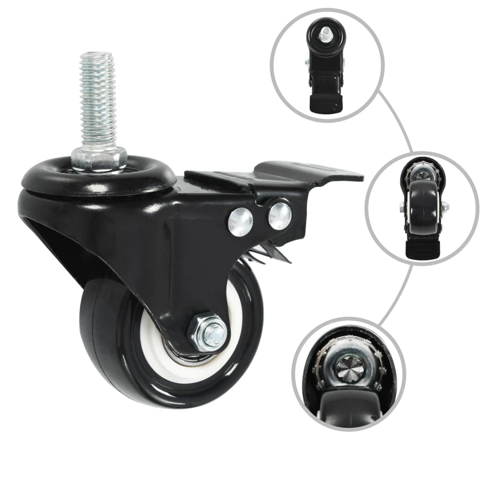 vidaXL Swivel Casters with Brakes 24 pcs 50 mm