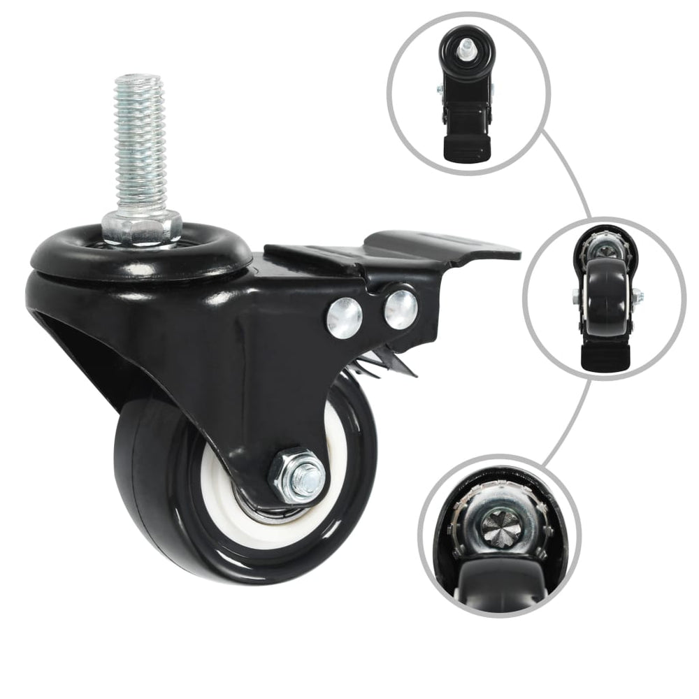 vidaXL Swivel Casters with Brakes 32 pcs. 50 mm