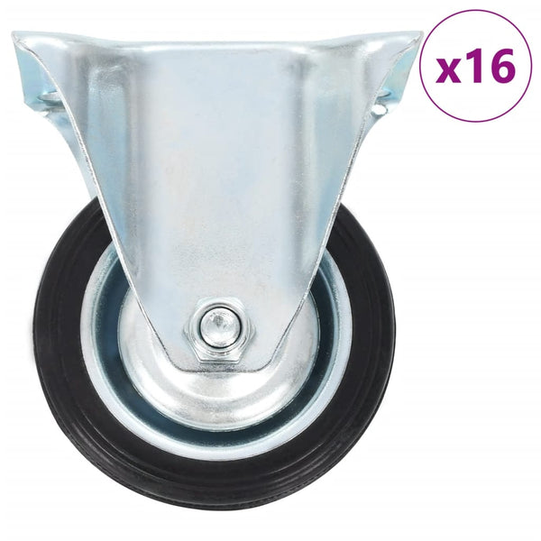 vidaXL 16 Pcs. Fixed Casters 75 mm