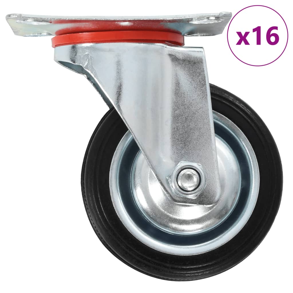 vidaXL 16 Swivel Castor Wheels 75 mm
