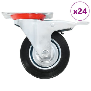 vidaXL 24 Pcs. Swivel Casters 100 mm