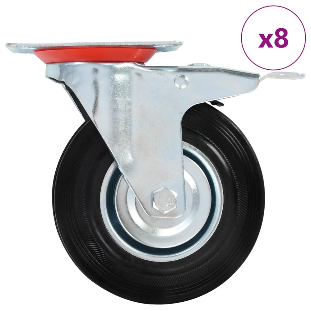 vidaXL 8 Pcs. Swivel Casters 125 mm