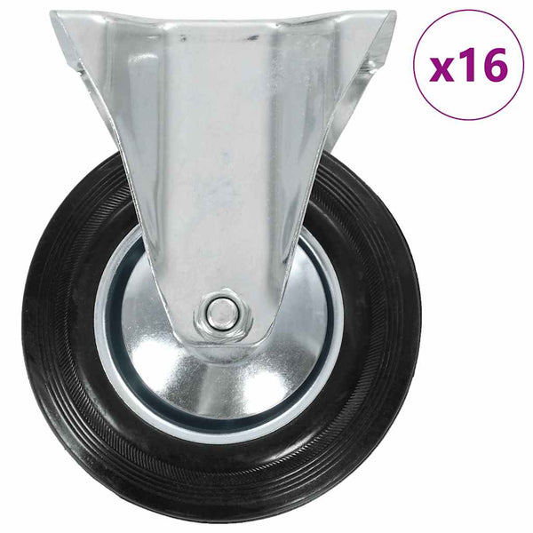 vidaXL 16 Pcs. Fixed Casters 160 mm