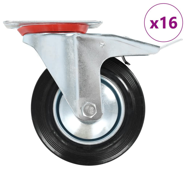 vidaXL 16 Swivel Casters 160 mm