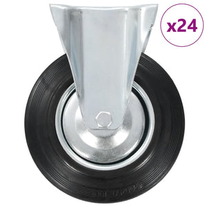 vidaXL 24 Pcs. Fixed Casters 200 mm