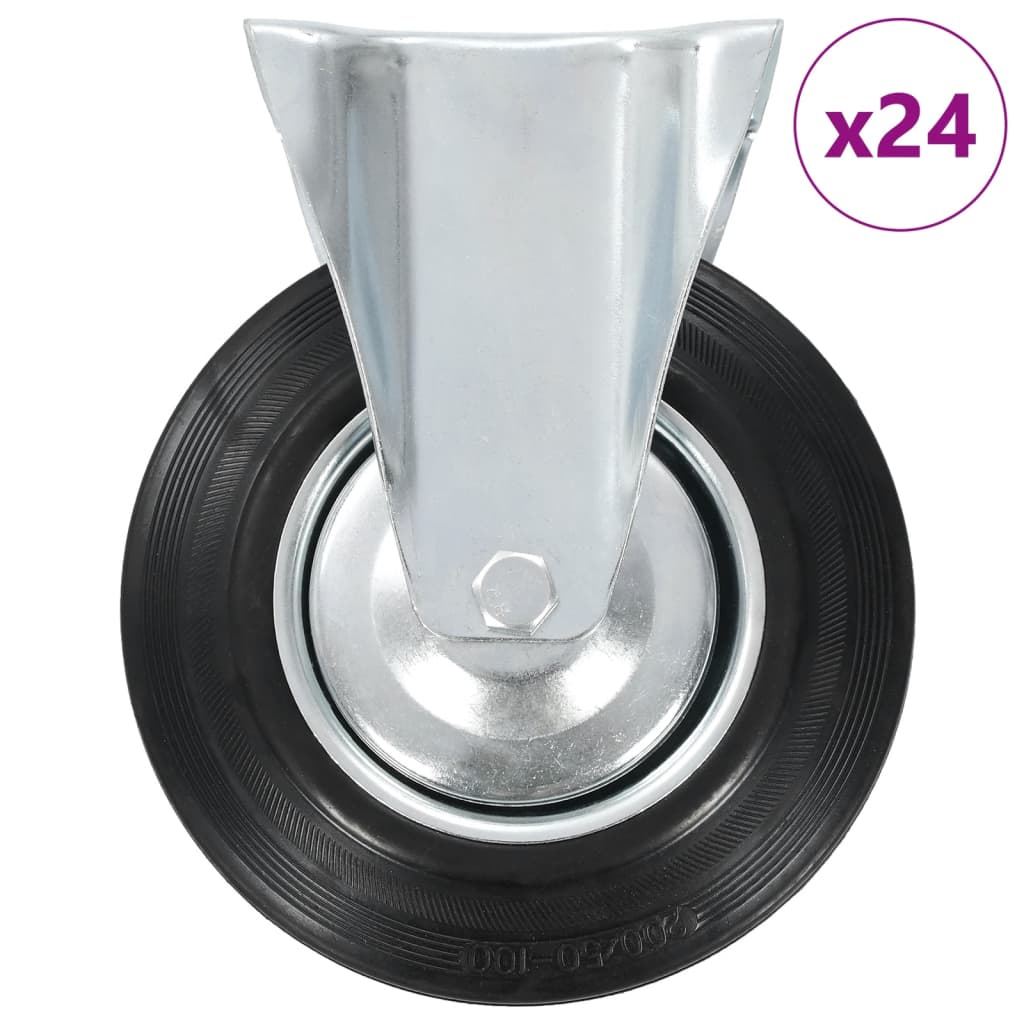 vidaXL 24 Pcs. Fixed Casters 200 mm