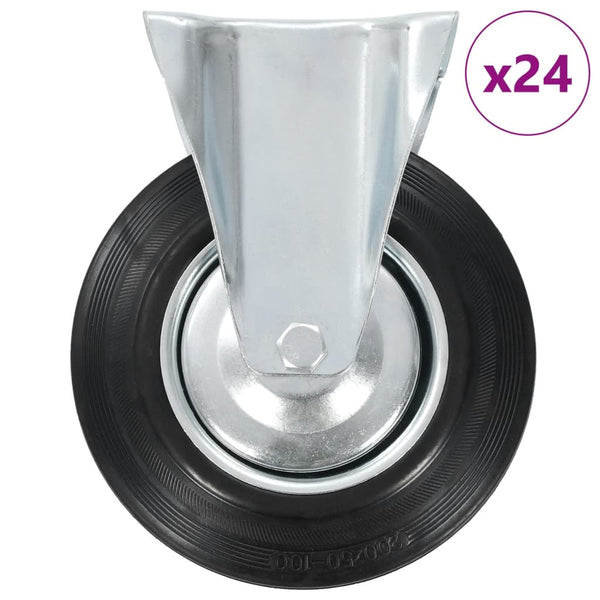 vidaXL 24 Pcs. Fixed Casters 200 mm