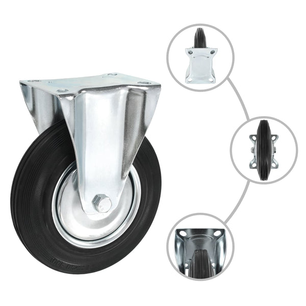 vidaXL 24 Pcs. Fixed Casters 200 mm