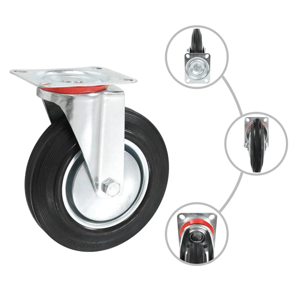 vidaXL 8 Pcs. Swivel Castors 200 mm