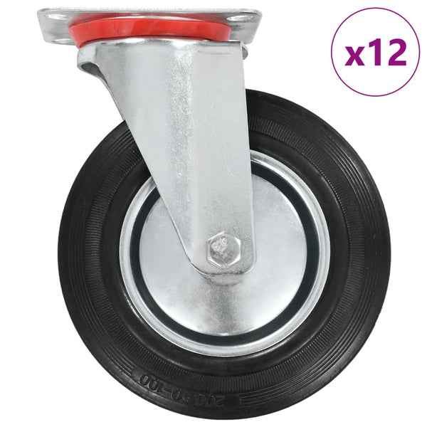 vidaXL 12 pcs. Swivel Casters 200 mm
