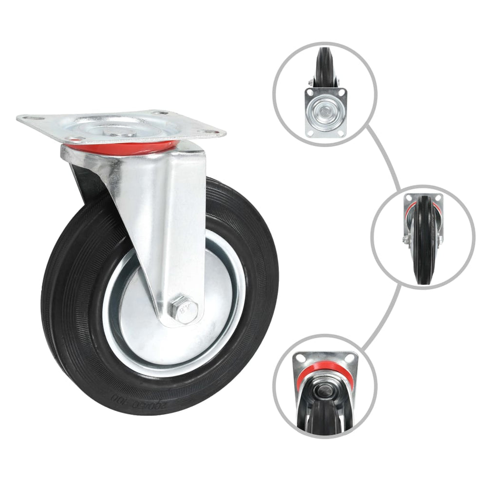 vidaXL 12 pcs. Swivel Casters 200 mm