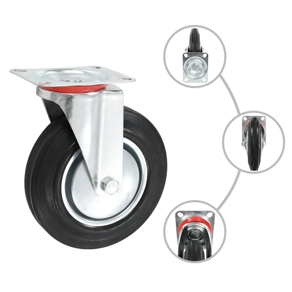 vidaXL 32 Swivel Castors 200 mm