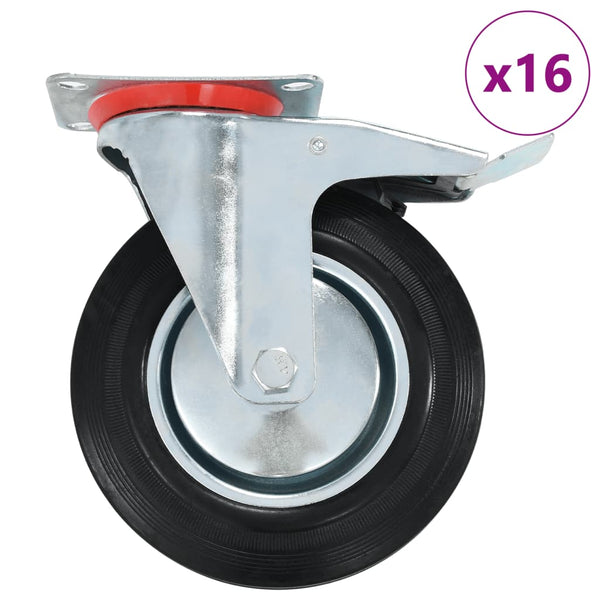 vidaXL 16 Swivel Casters 200 mm
