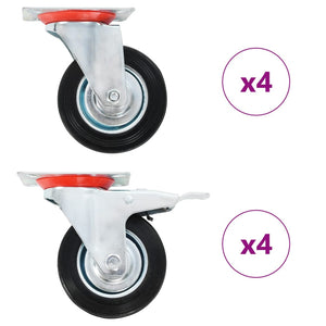 vidaXL 8 Pcs. Swivel Casters 100 mm
