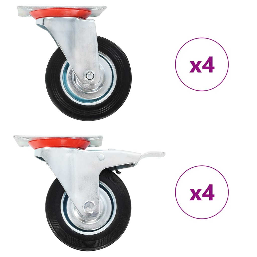 vidaXL 8 Pcs. Swivel Casters 100 mm