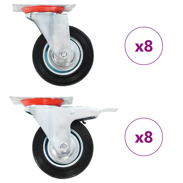 vidaXL 16 Swivel Casters 100 mm