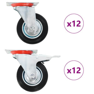 vidaXL 24 Pcs. Swivel Casters 100 mm