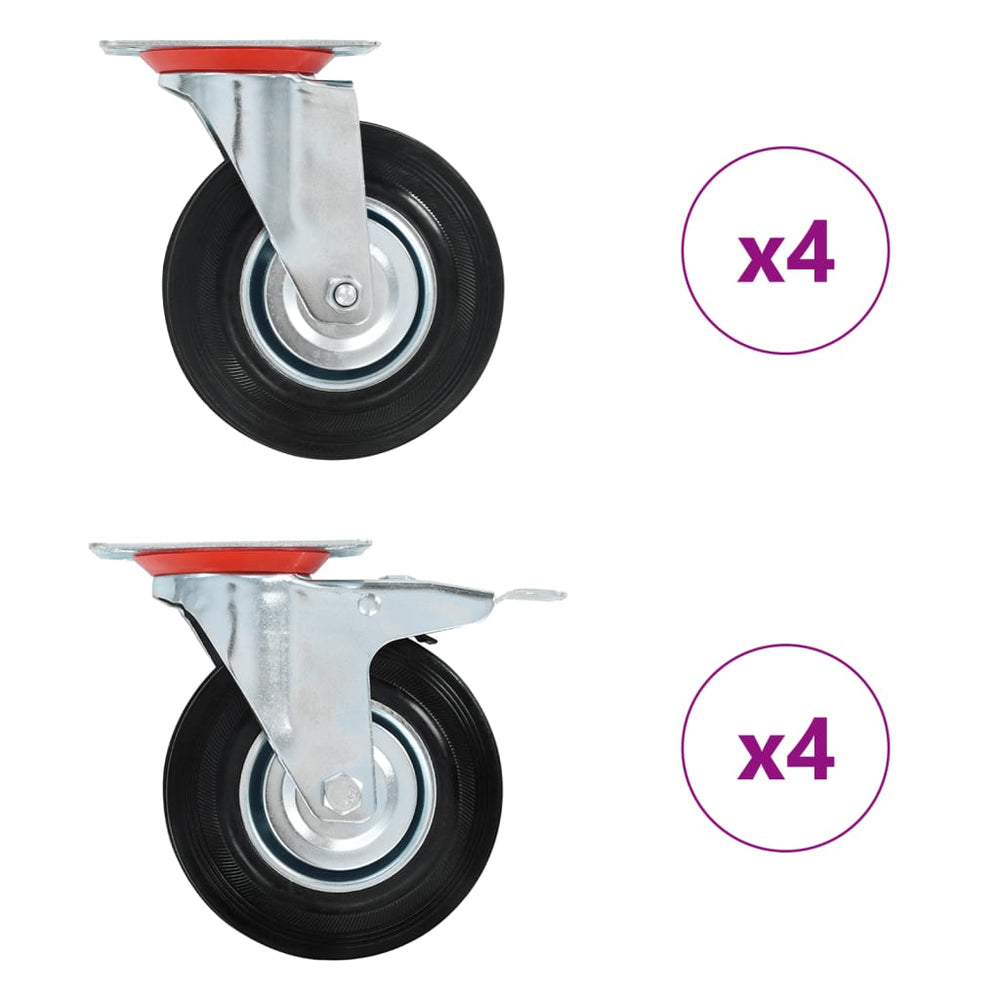 vidaXL 8 Pcs. Swivel Casters 125 mm
