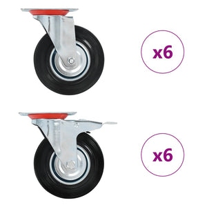 vidaXL 12 pcs Swivel Casters 125 mm