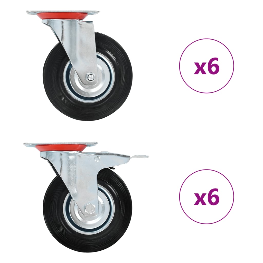 vidaXL 12 pcs Swivel Casters 125 mm