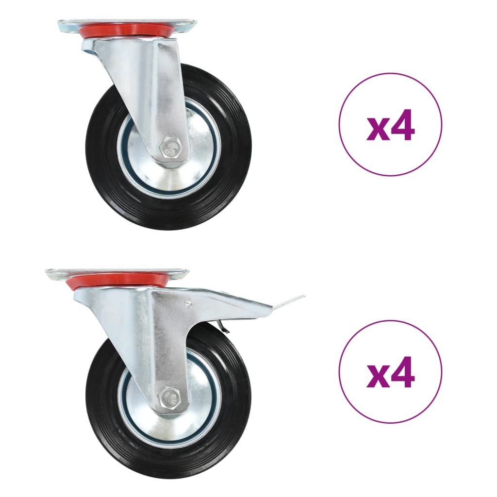 vidaXL 8 Pcs. Swivel Casters 160 mm
